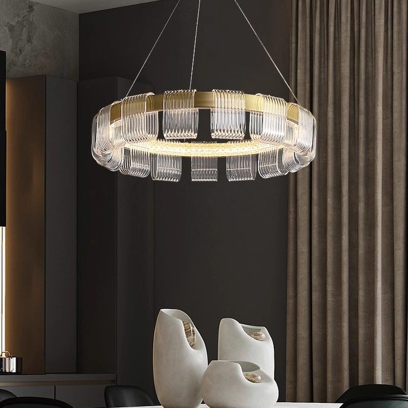 Feyran Gold Circular Led Chandelier for Living Room