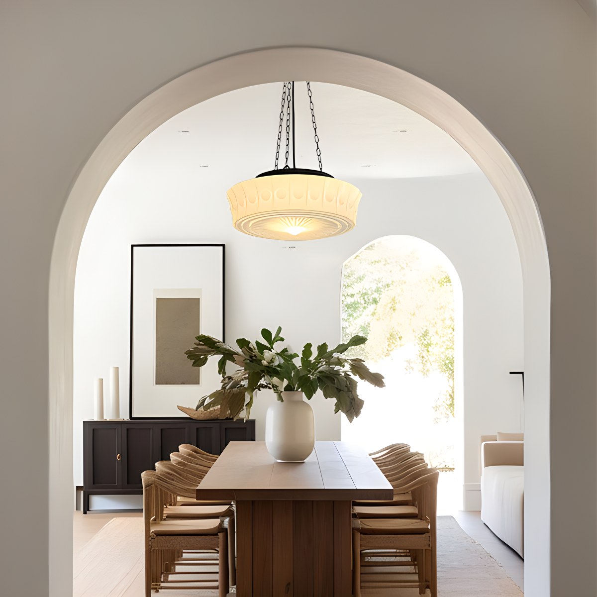 Feyran Hailie Vintage French Dome Pendant Light for Living Room