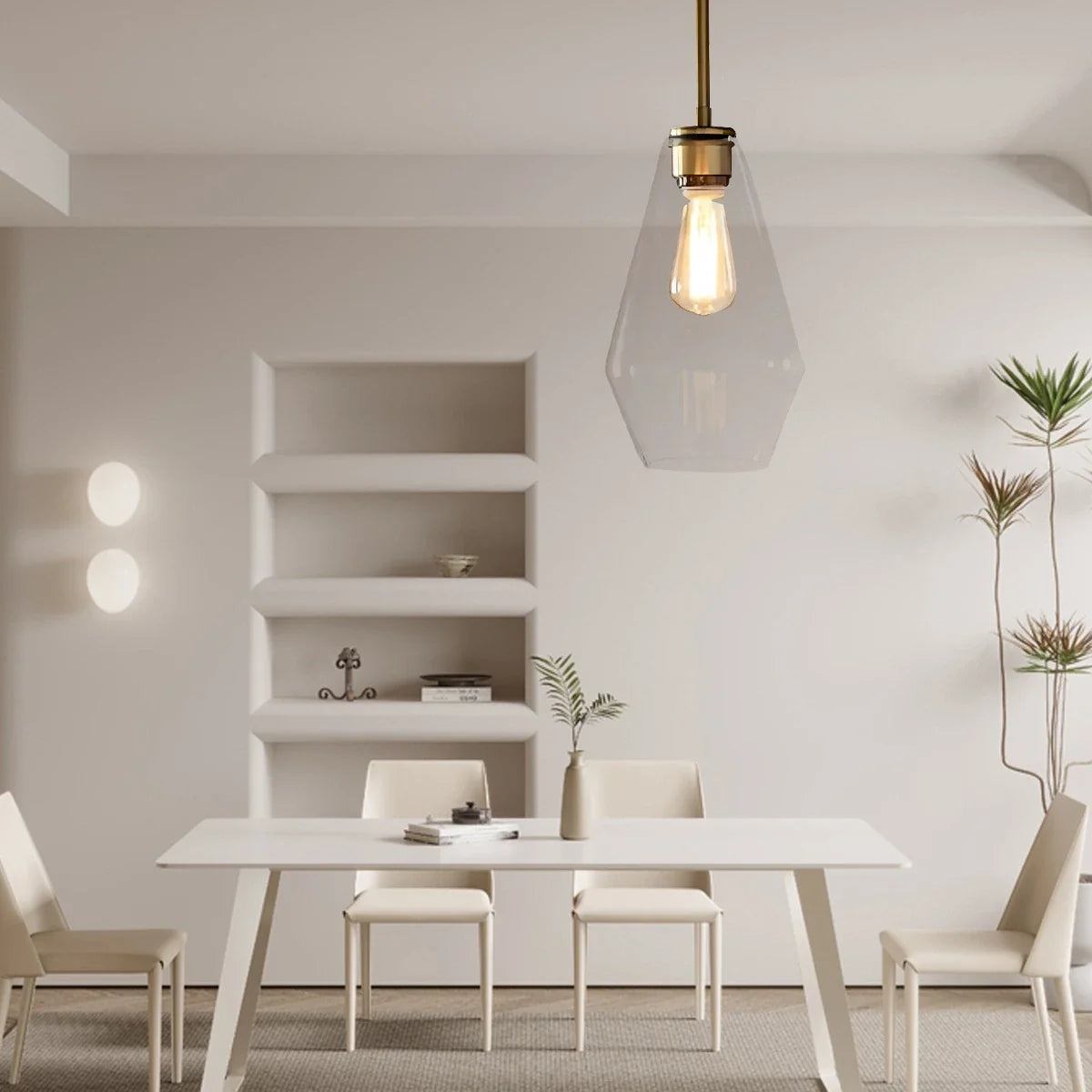 Feyran Hailie Clear Glass Pendant Light for Kitchen