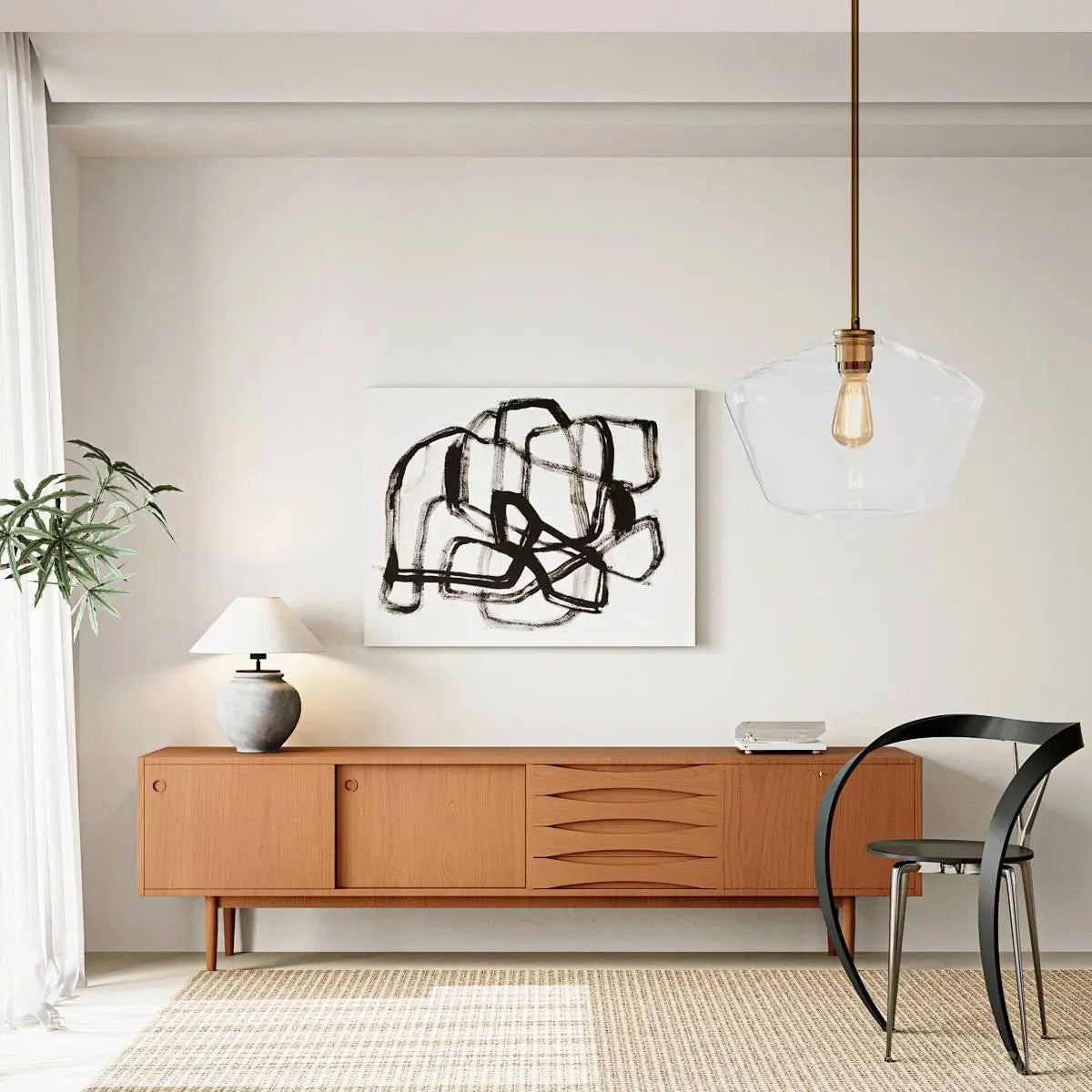 Feyran Hailie Clear Glass Pendant Light for Kitchen