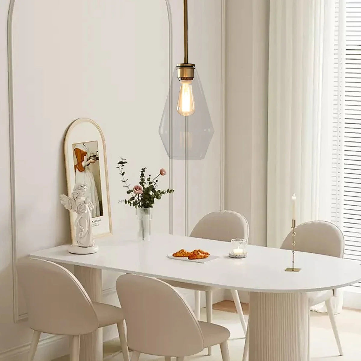 Feyran Hailie Clear Glass Pendant Light for Kitchen