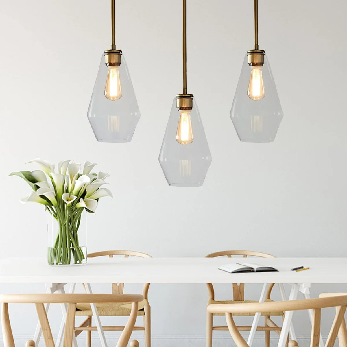 Feyran Hailie Clear Glass Pendant Light for Kitchen