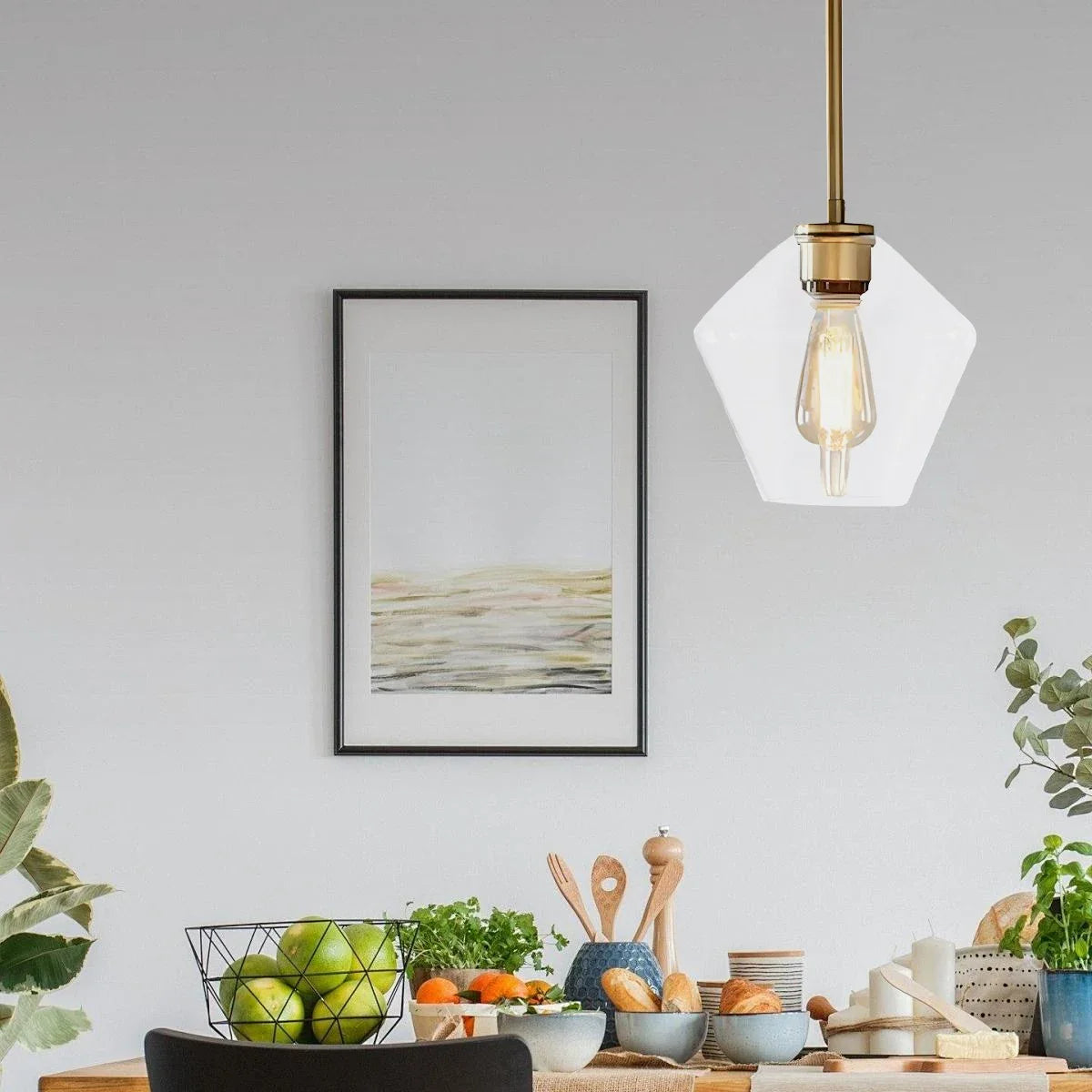 Feyran Hailie Clear Glass Pendant Light for Kitchen