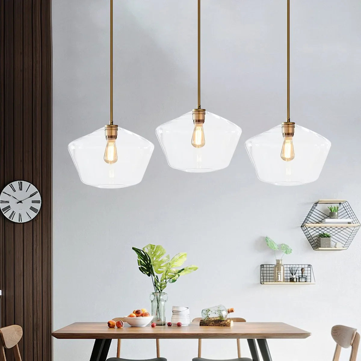 Feyran Hailie Clear Glass Pendant Light for Kitchen