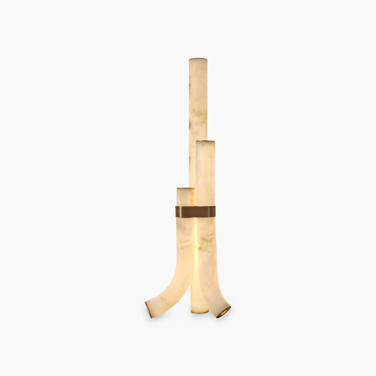 Feyran Copper & Natural Spanish Alabaster Piped Floor Lamp