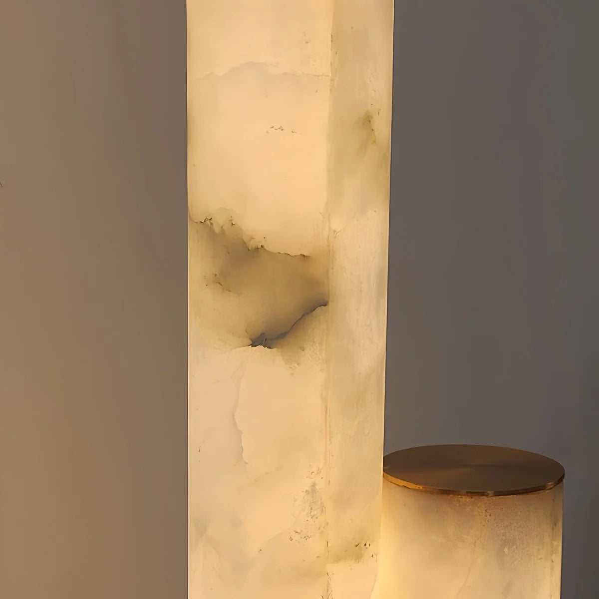 Feyran Copper & Natural Spanish Alabaster Piped Floor Lamp