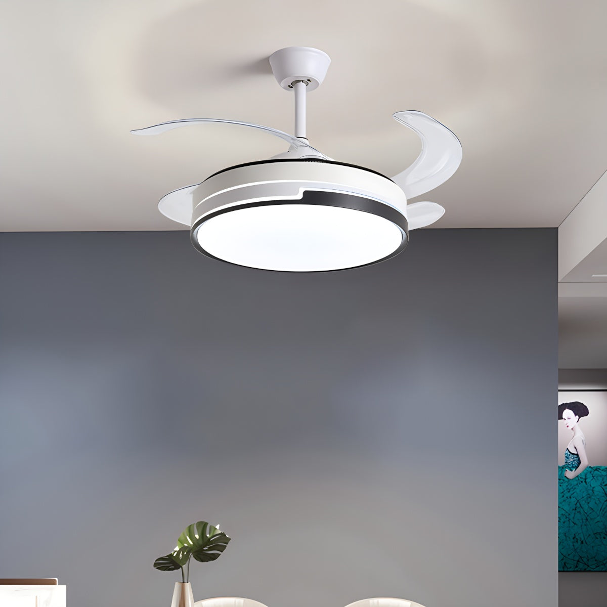 Feyran Remote Minimalist Hugger Ceiling Fan