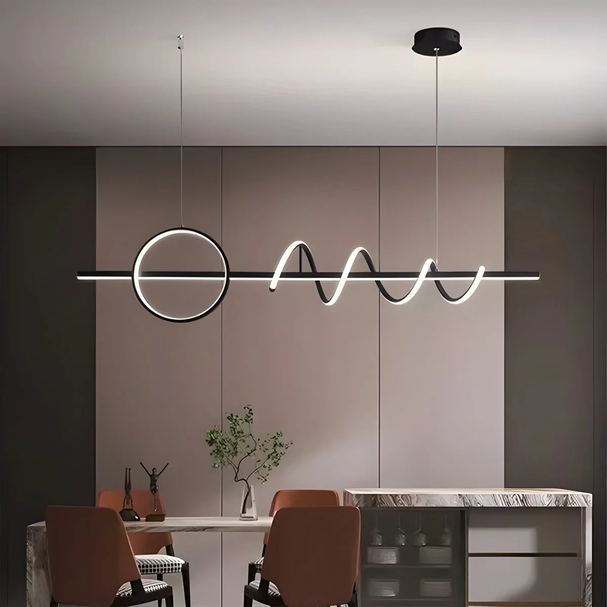 Feyran LED Minimalist Long Pendant Light for Kitchen Island