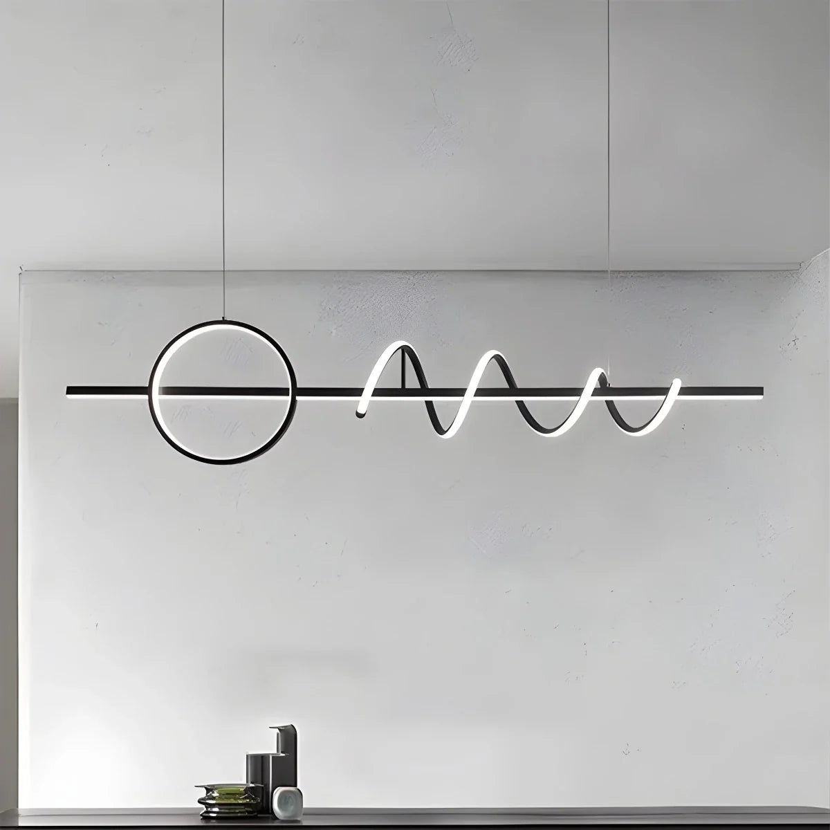 Feyran LED Minimalist Long Pendant Light for Kitchen Island