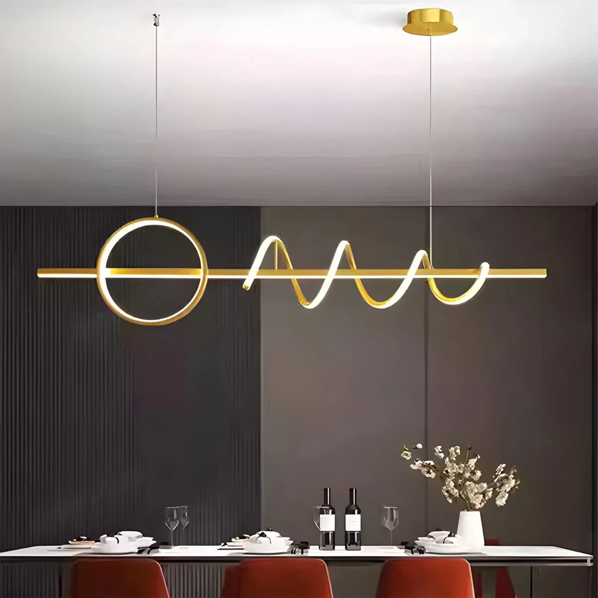 Feyran LED Minimalist Long Pendant Light for Kitchen Island