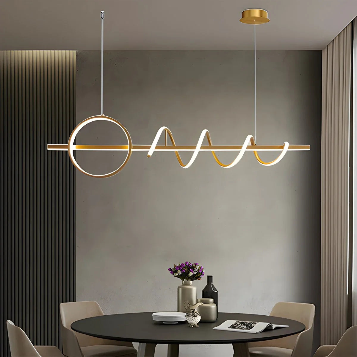 Feyran LED Minimalist Long Pendant Light for Kitchen Island