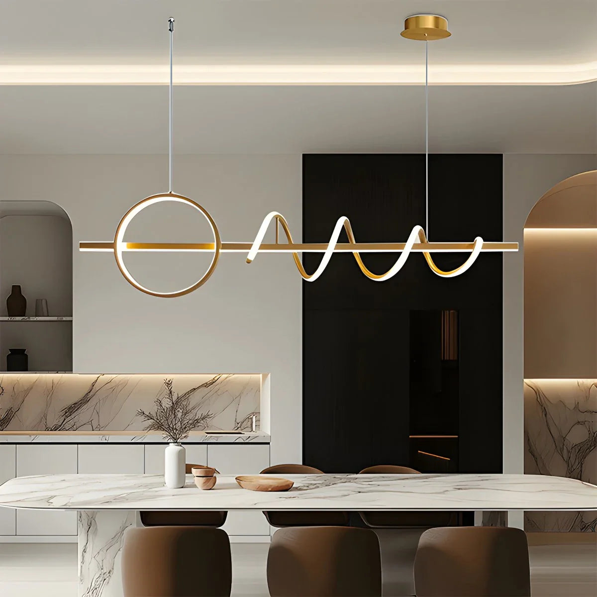 Feyran LED Minimalist Long Pendant Light for Kitchen Island