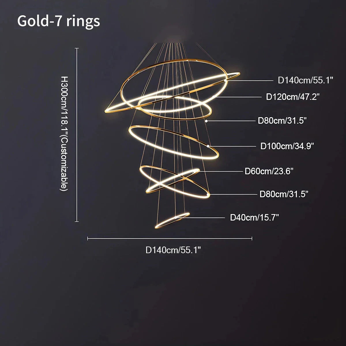 Feyran Large Tiered Ring Foyer Chandelier