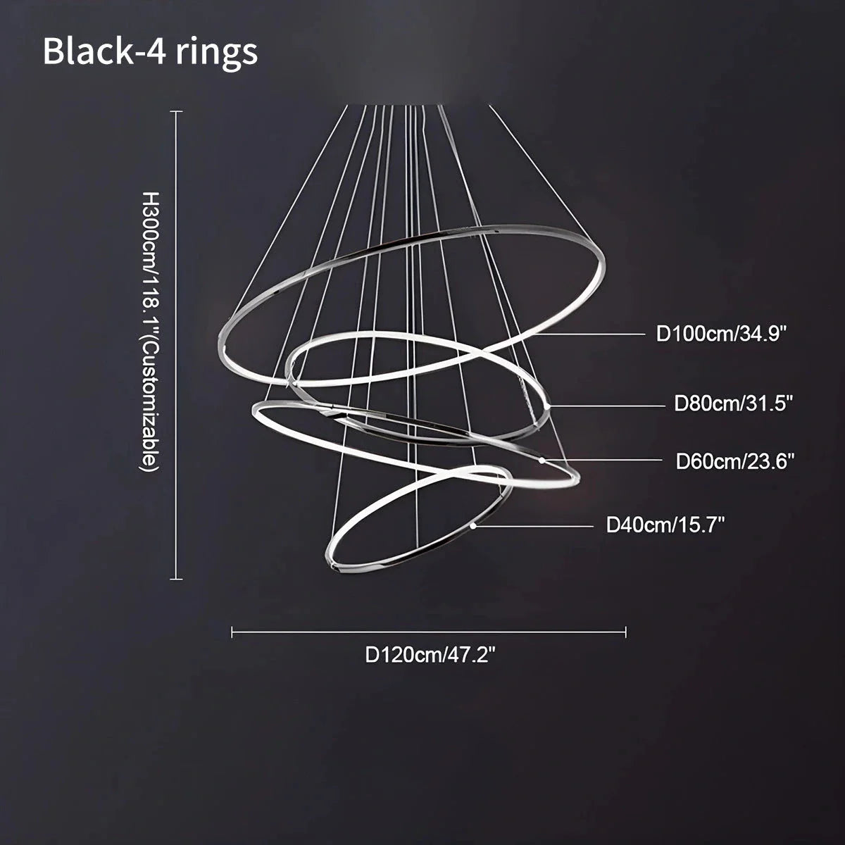 Feyran Large Tiered Ring Foyer Chandelier