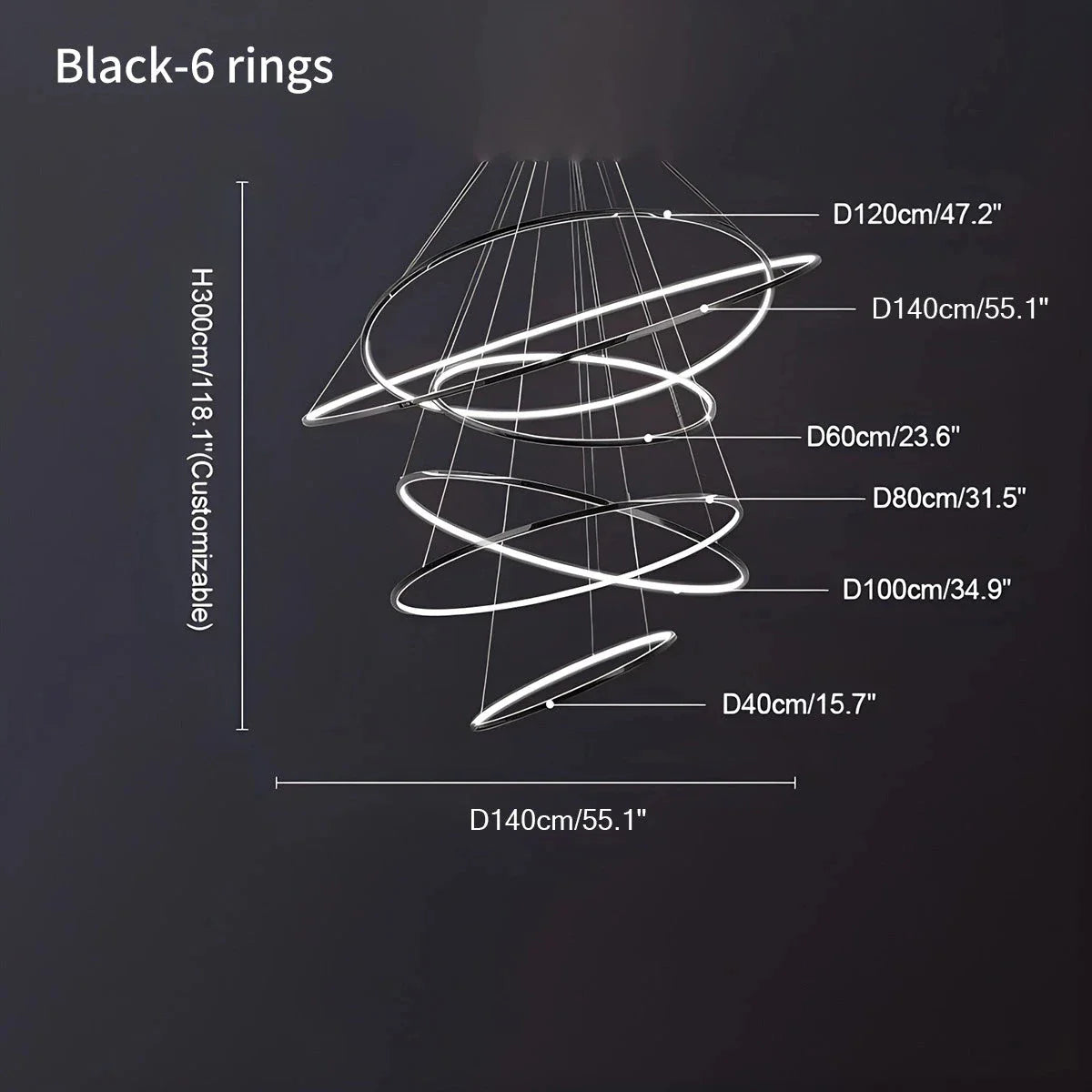 Feyran Large Tiered Ring Foyer Chandelier