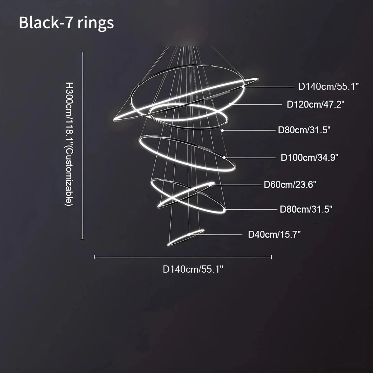 Feyran Large Tiered Ring Foyer Chandelier