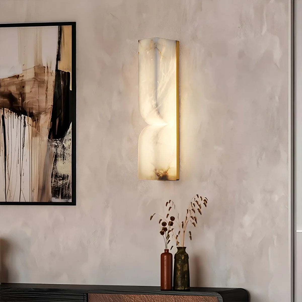 Feyran Light Luxury Spanish Alabaster Wall Sconce for Hallway