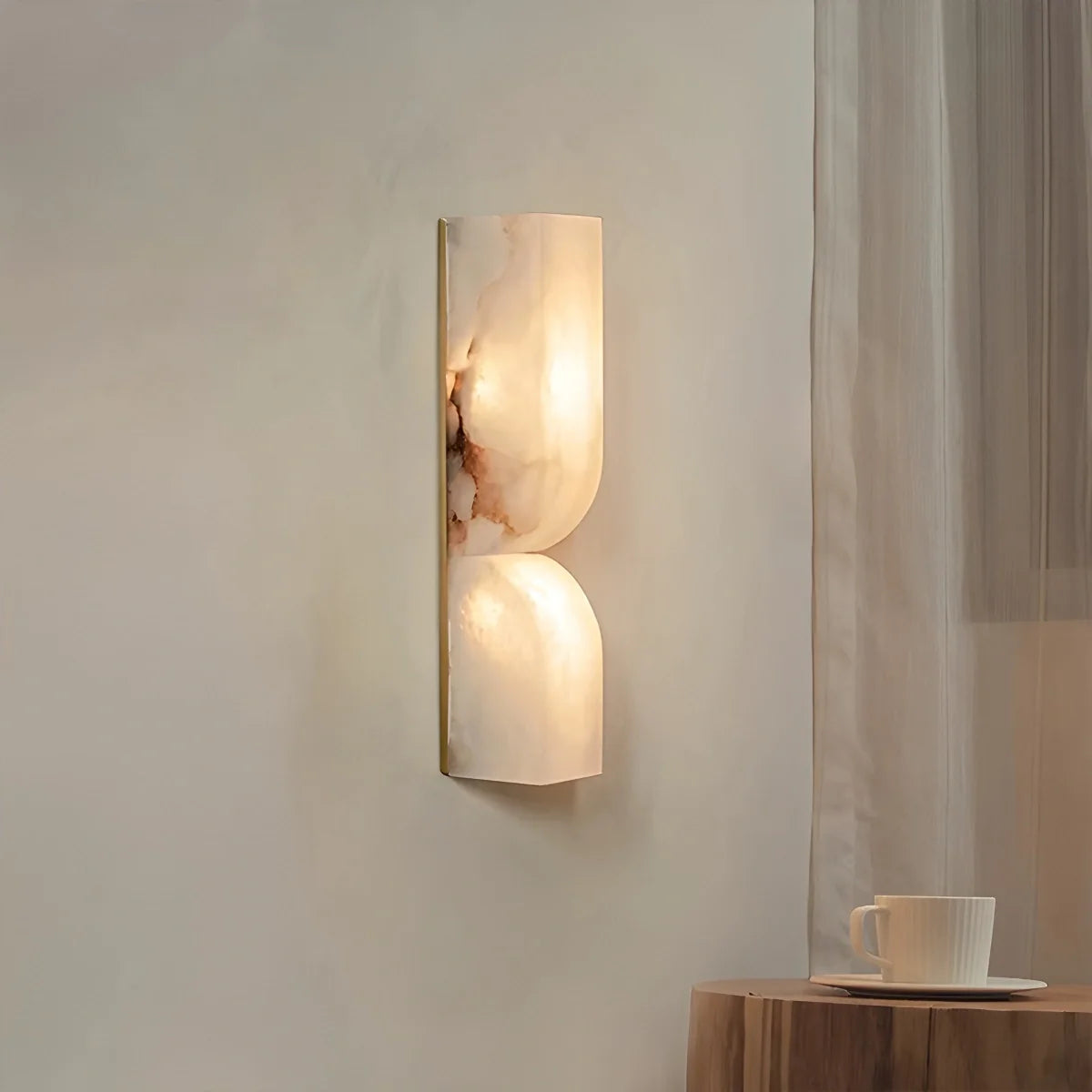 Feyran Light Luxury Spanish Alabaster Wall Sconce for Hallway