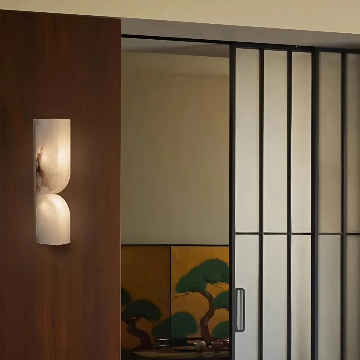Feyran Light Luxury Spanish Alabaster Wall Sconce for Hallway