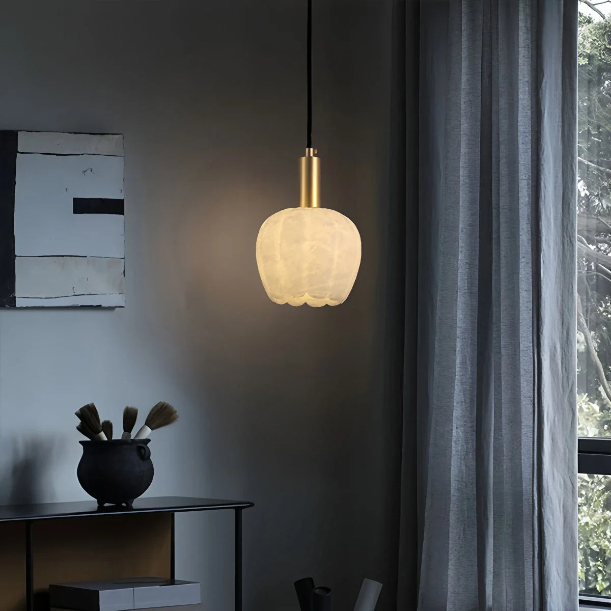 Feyran Flower Bud Shaped Spanish Alabaster Pendant Light