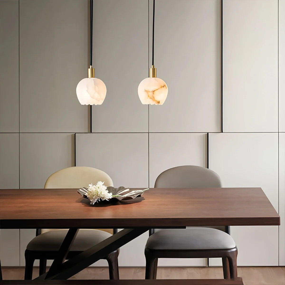 Feyran Flower Bud Shaped Spanish Alabaster Pendant Light