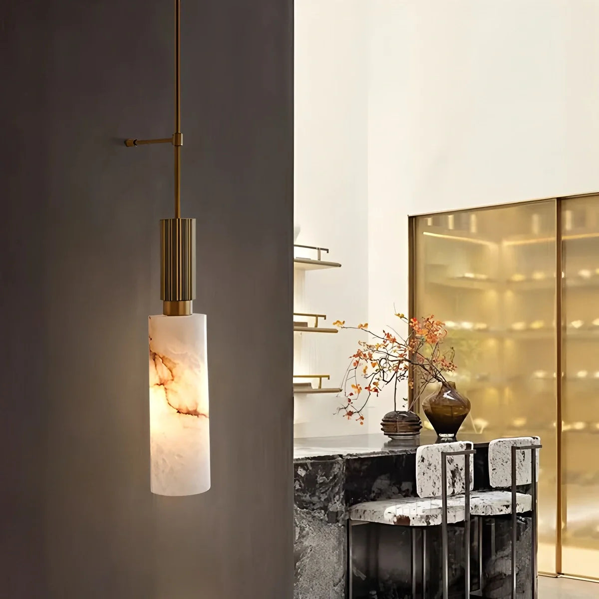 Feyran Light luxury Spanish Alabaster Long Strip Wall Lamp