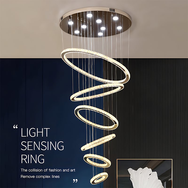 Feyran Luxurious Ring Layered Crystal Chandelier