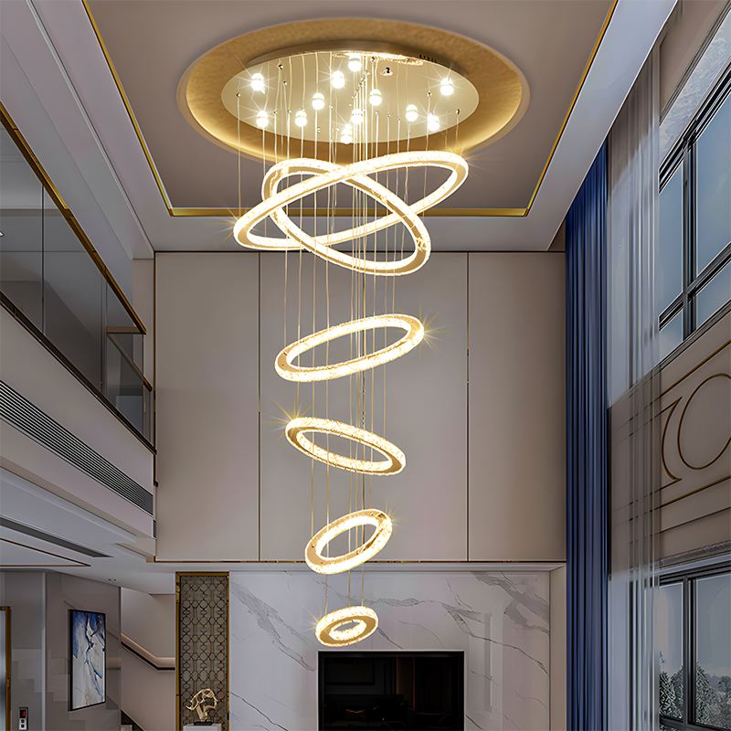 Feyran Luxurious Ring Layered Crystal Chandelier