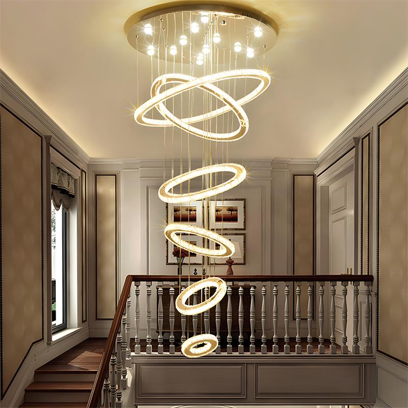 Feyran Luxurious Ring Layered Crystal Chandelier
