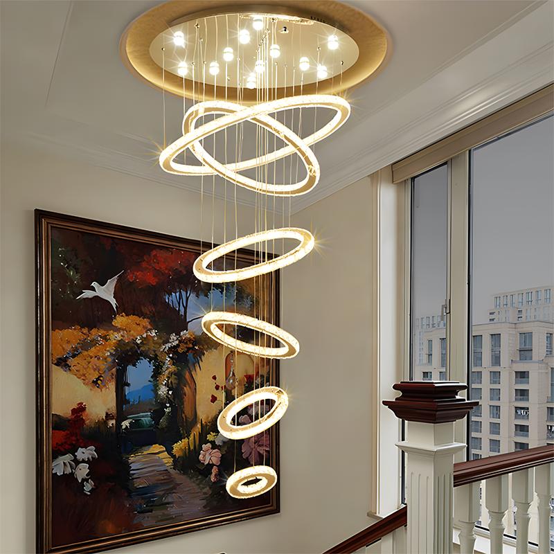 Feyran Luxurious Ring Layered Crystal Chandelier