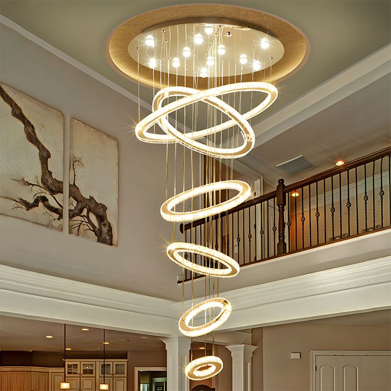Feyran Luxurious Ring Layered Crystal Chandelier
