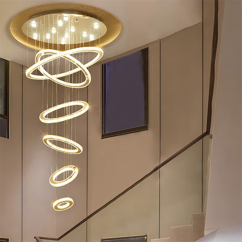 Feyran Luxurious Ring Layered Crystal Chandelier