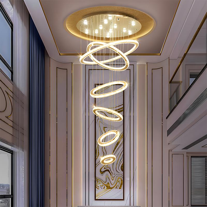 Feyran Luxurious Ring Layered Crystal Chandelier