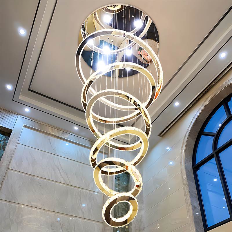 Feyran Luxurious Ring Layered Crystal Chandelier