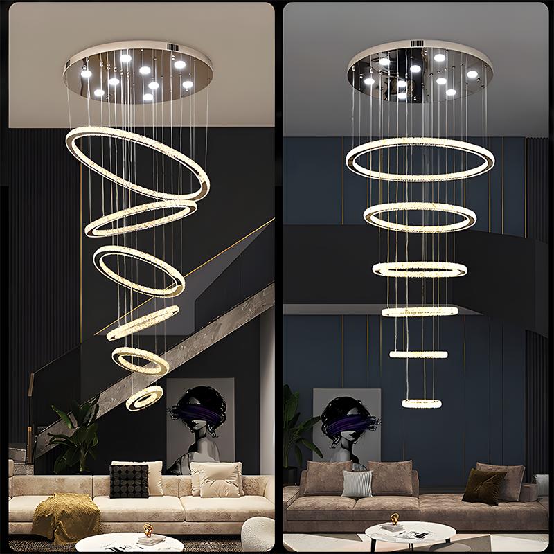 Feyran Luxurious Ring Layered Crystal Chandelier