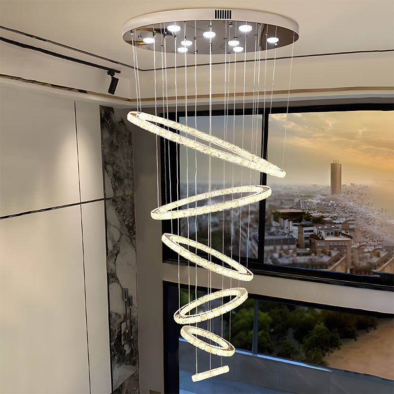 Feyran Luxurious Ring Layered Crystal Chandelier