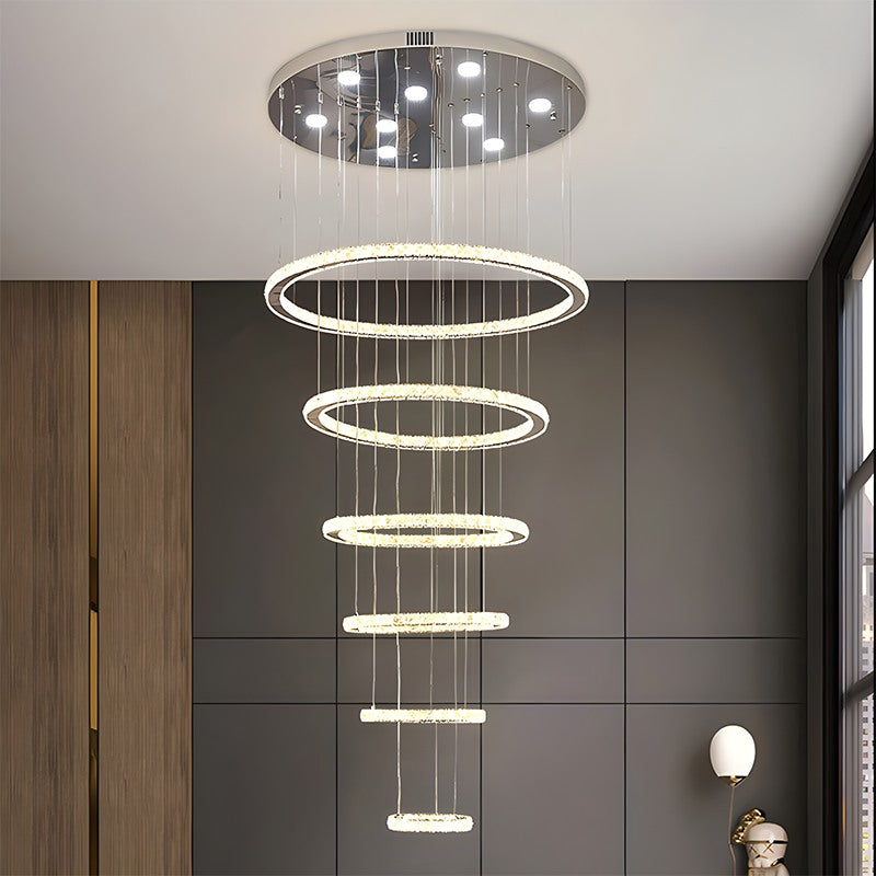 Feyran Luxurious Ring Layered Crystal Chandelier