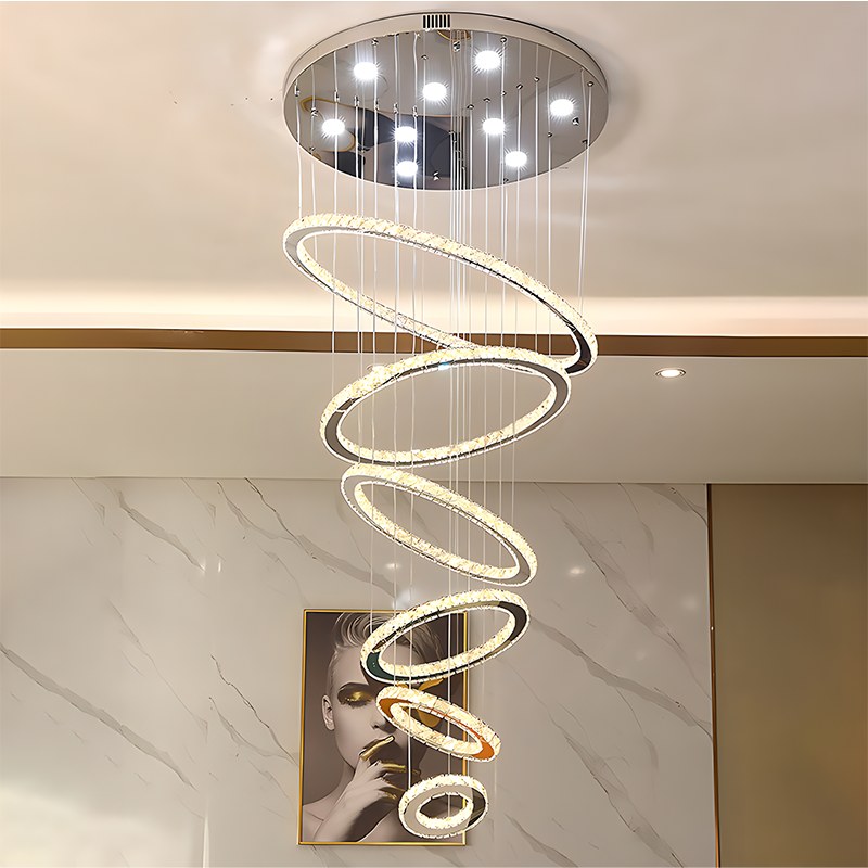Feyran Luxurious Ring Layered Crystal Chandelier