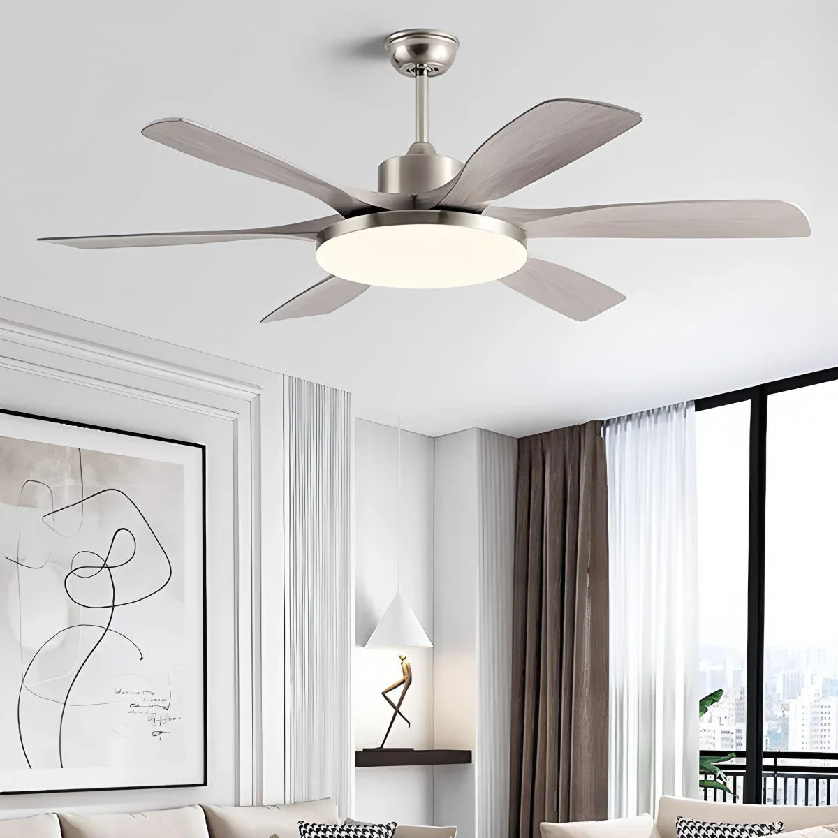 Feyran Living Room 6-Leaf Ceiling Fan Light