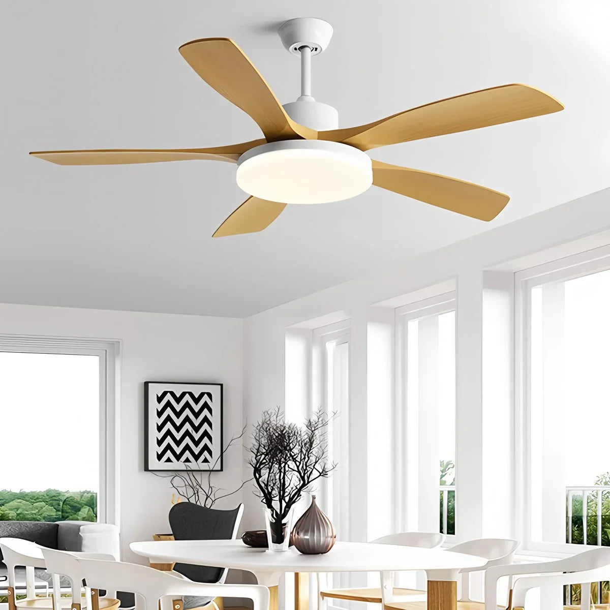 Feyran Living Room 6-Leaf Ceiling Fan Light
