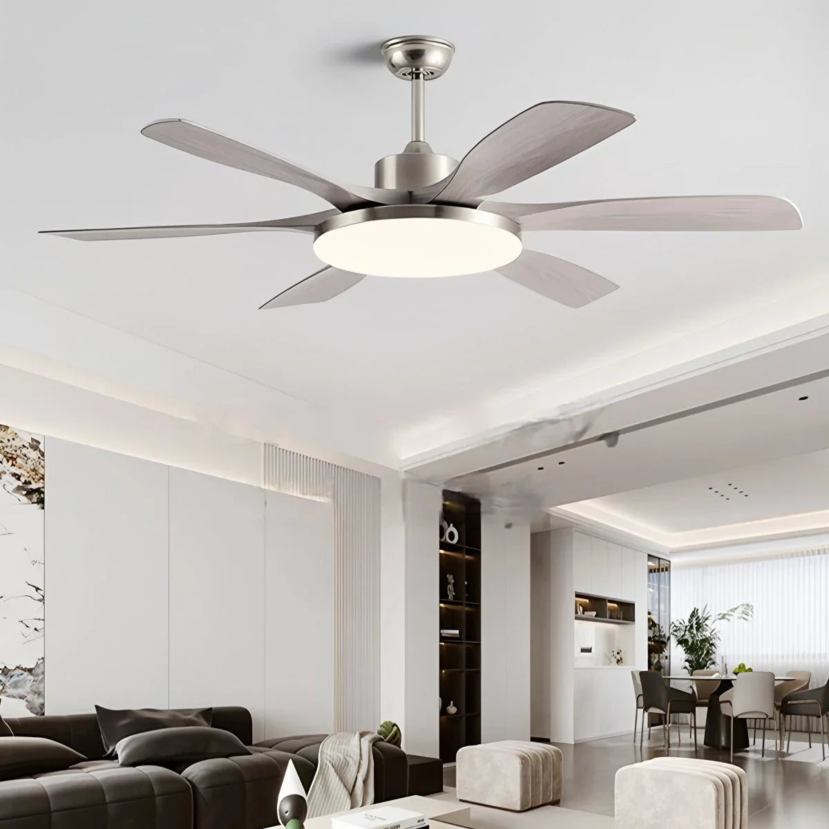 Feyran Living Room 6-Leaf Ceiling Fan Light
