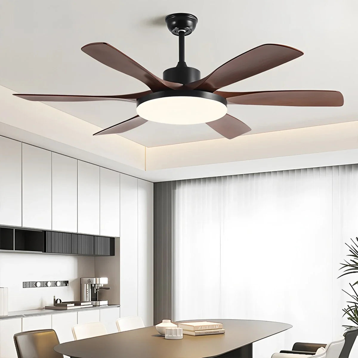 Feyran Living Room 6-Leaf Ceiling Fan Light