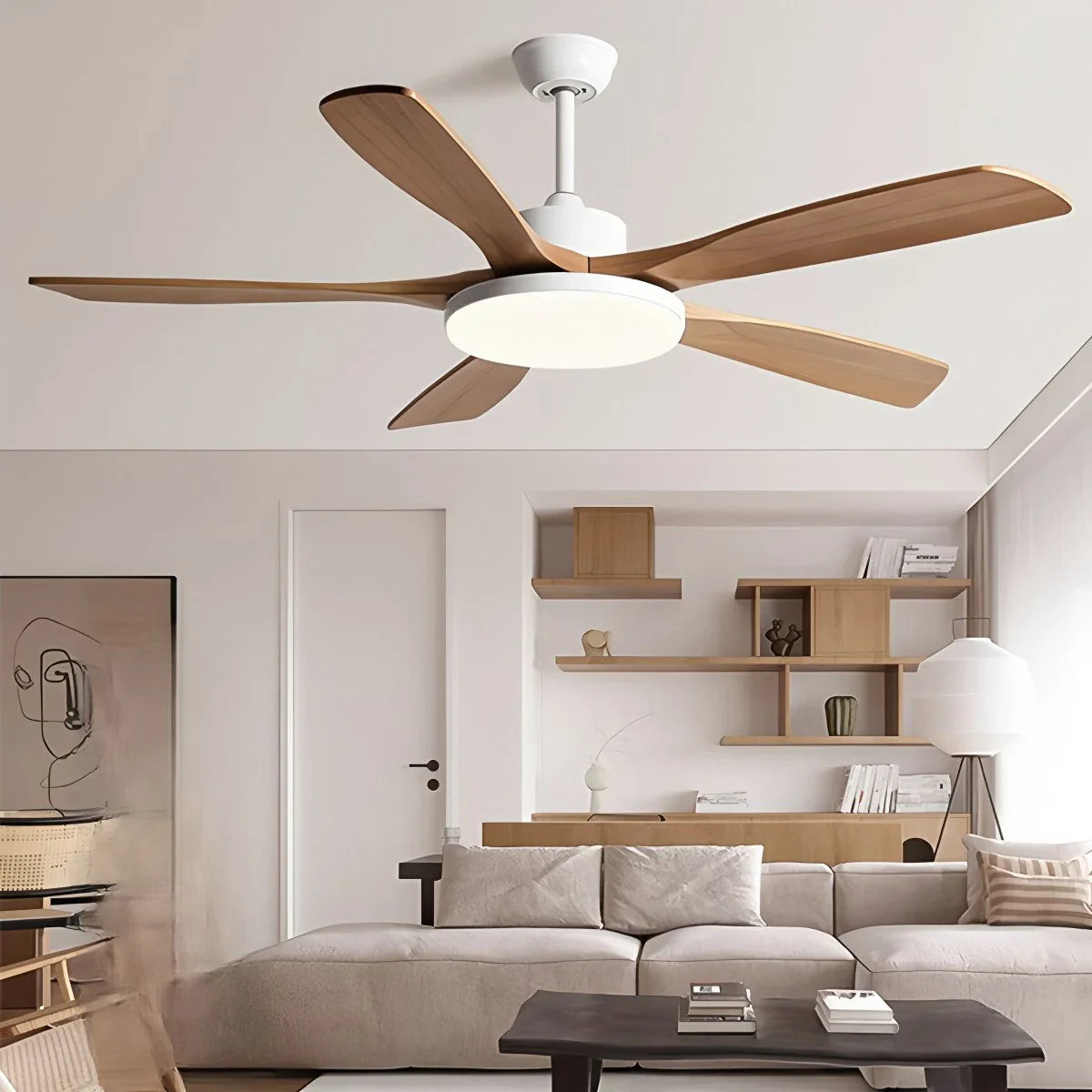 Feyran Living Room Minimalist Ceiling Fan with Light