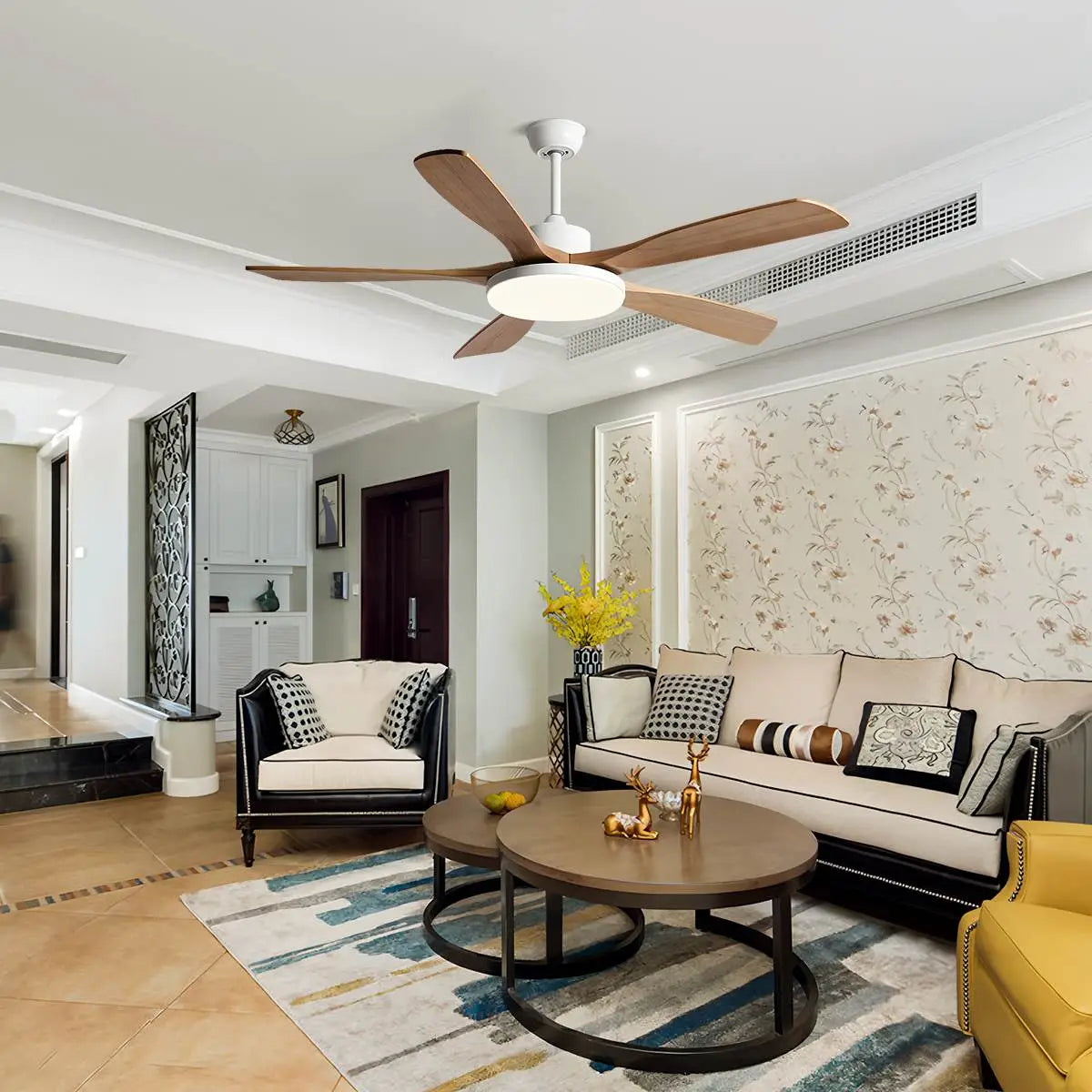 Feyran Living Room Minimalist Ceiling Fan with Light