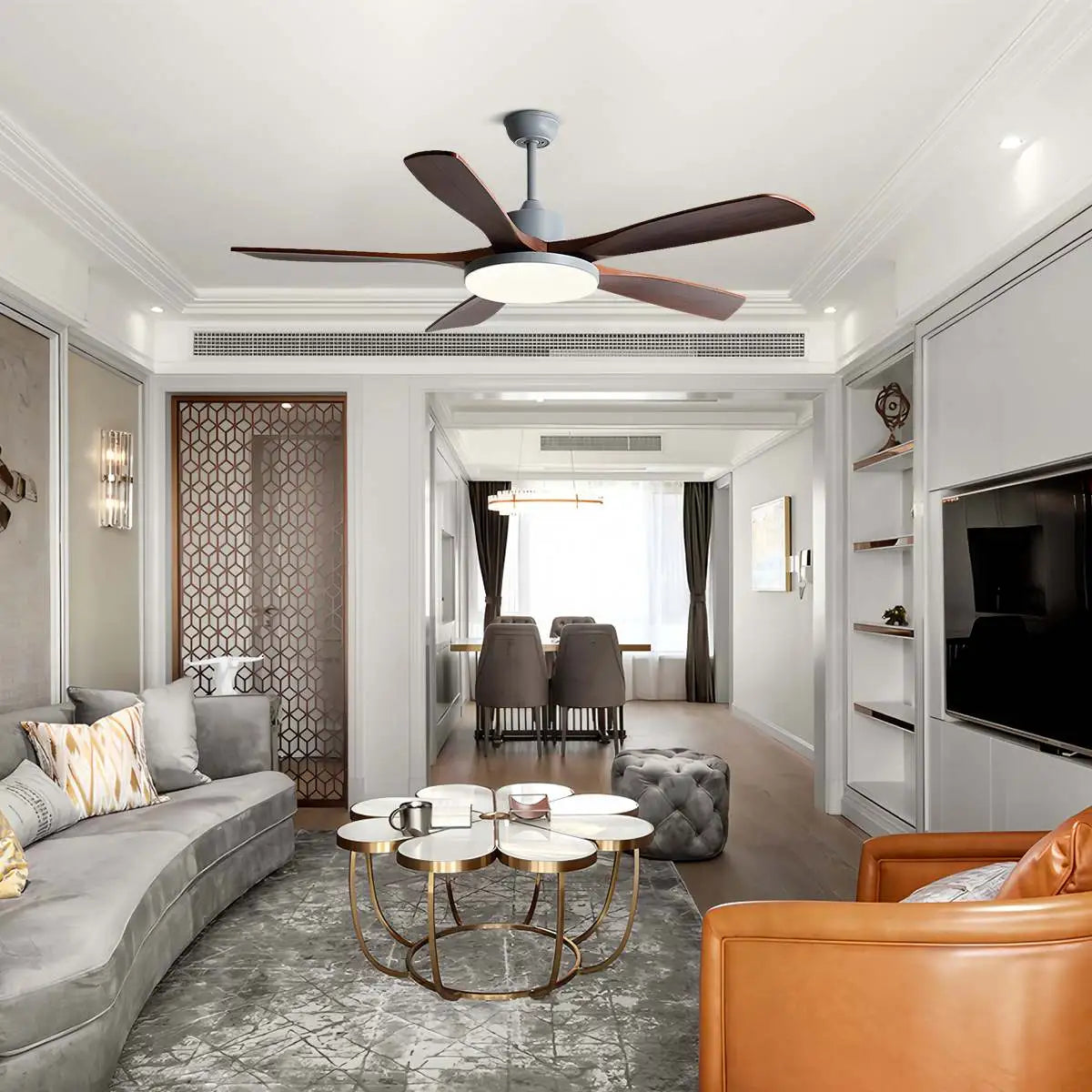 Feyran Living Room Minimalist Ceiling Fan with Light