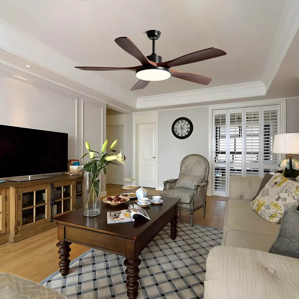 Feyran Living Room Minimalist Ceiling Fan with Light