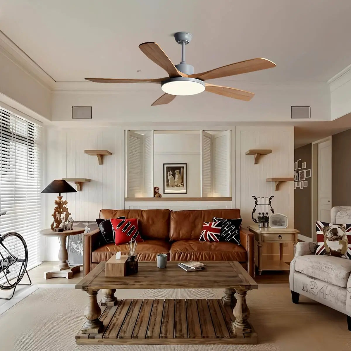 Feyran Living Room Minimalist Ceiling Fan with Light