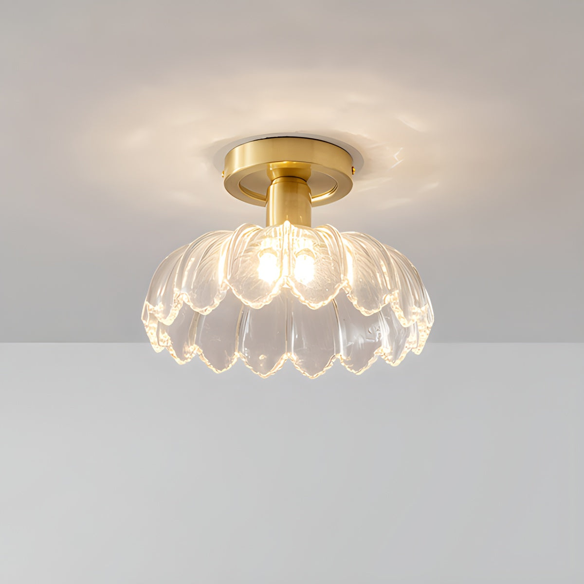 Feyran European Style Copper Glass Ceiling Lamp-H