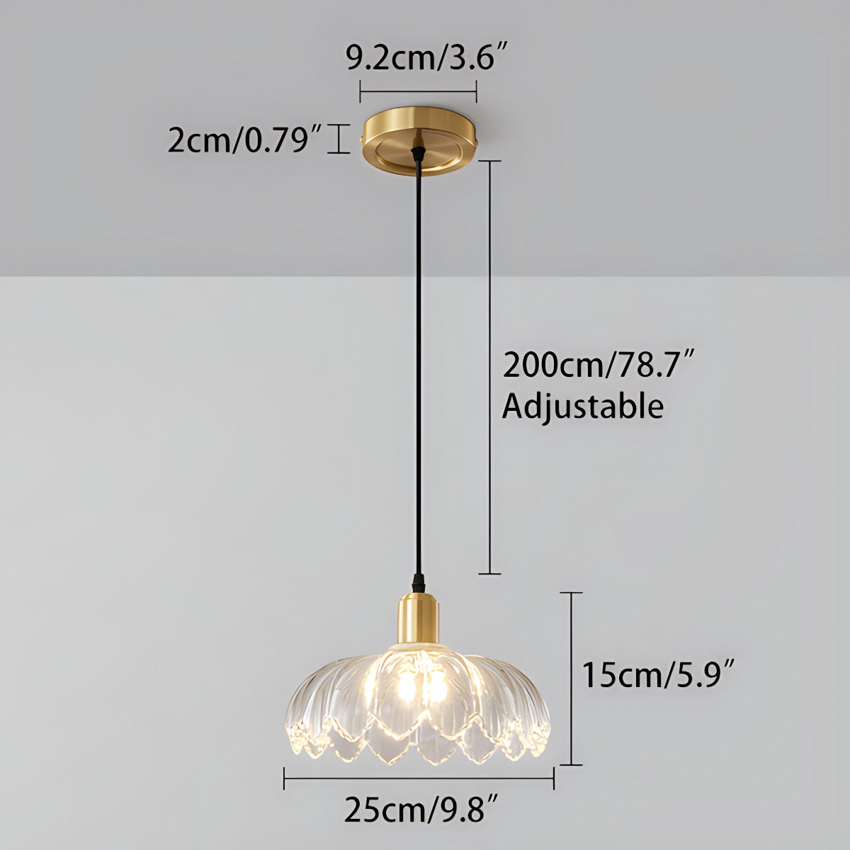 Feyran European Style Copper Glass Ceiling Lamp-H
