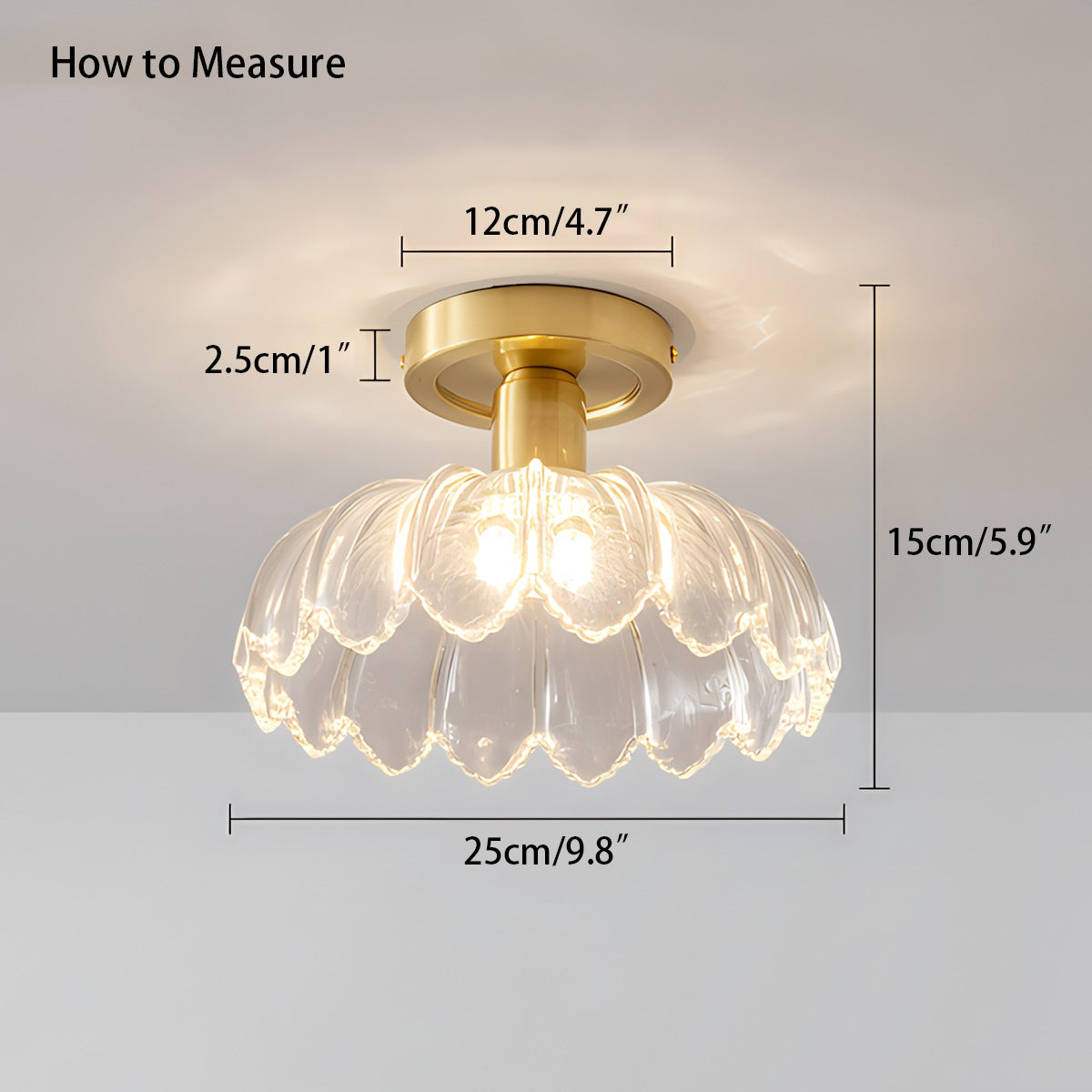 Feyran European Style Copper Glass Ceiling Lamp-H